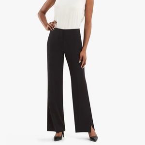 mm lafleur the clooney pant light twill trouser pull-on leg slit bootcut black
